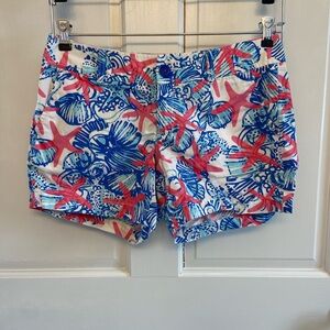 Lilly Pulitzer Blue and Red Starfish Print Shorts
